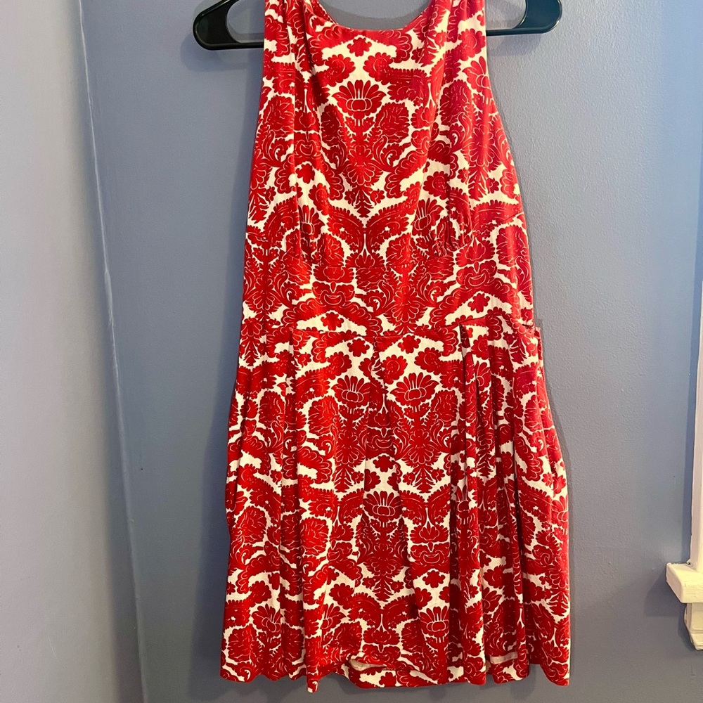 Closet Red and White Floral Midi Dress